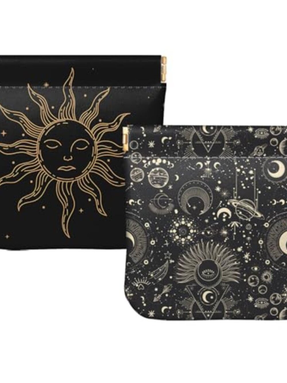 2 Pack Mini PU Leather Squeeze Coin Purse Pouch Wallet